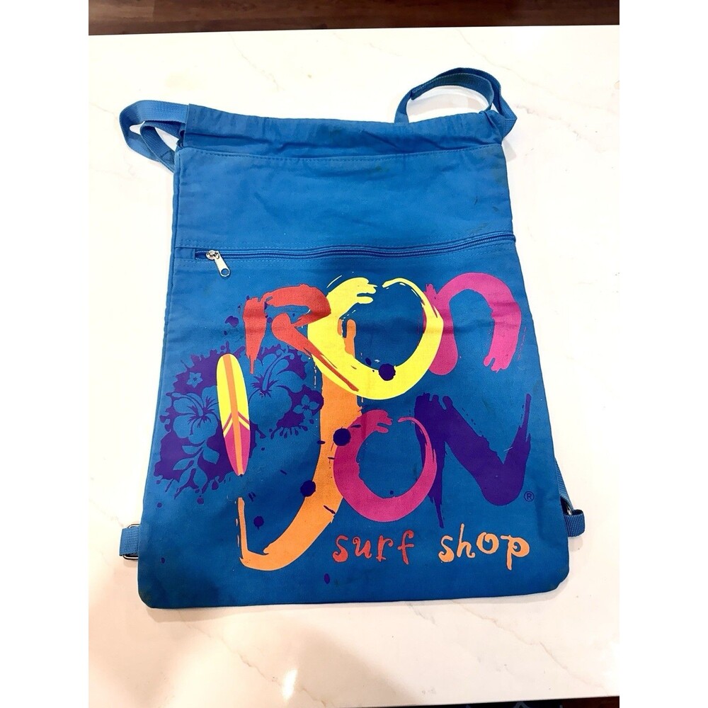 Vintage Y2K Ron Jon Surf Shop Graphic Backpack Sling‎ Bag Blue